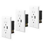 3PK 5.8A USB Port Wall Socket Charger AC Power Receptacle Outlet Panel w/ Type-C
