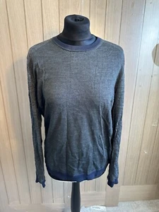 Ted Baker Herren Merinowolle Pullover Größe 4 Large Grau Rundhals dünner Strick - Bild 1 von 10