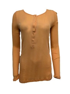 GANT Women's Mandarin Orange Light Rib Henley 405826 Size XS - Picture 1 of 2