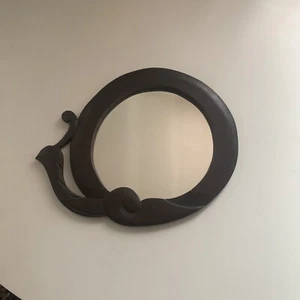 Wood Framed Mirror snail Novelty woodland vintage style Decor 12x16 - Picture 1 of 5