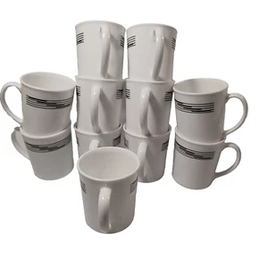 Corelle by Corning Optic Bianco e Nero 11 Tazzine da Caffè Fuori Produzione 4" - Foto 1 di 7