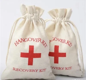 10 Pack Drawstring Hangover Kit Bags for Bachelor/ Bachelorette Party/Wedding - Picture 1 of 4