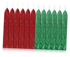 Yoption 12 pièces bâtons de cire d'étanchéité avec mèches, rouge métallique + vert métallique