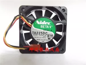 1 PCS NIDEC Fan TA225DC H34587-58 DC12V 0.17A 6015 6cm 3 pin cooling fan - Picture 1 of 2