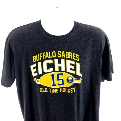 Camiseta NHL Old Time Hockey Buffalo Sabres Eichel 15 Algodón Poliéster XL Gris Foto 1 de 4