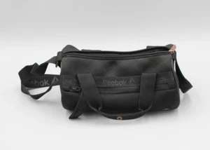 REEBOK Gym Bag Purse Mini Duffle Black Zipper Grab Handles Shoulder Strap CUTE - Picture 1 of 15
