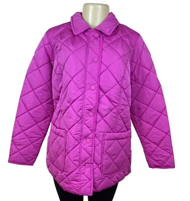 Chaqueta Isaac Mizrahi Live Mujer Acolchada Rosa Con Forro Floral Talla S Foto 1 de 4