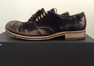 Kenneth Cole DebOnair Black Distressed Leather Oxfords Shoes $348 Men's Size 7.5 - Picture 1 of 6