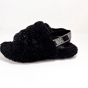 Zapatillas UGG Fluff Yeah Slide - Sandalias negras difusas - Para mujer - Imagen 1 de 5