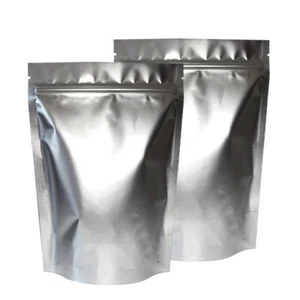 100x Gripseal Food Bags Gusset Stand Up Pouch 16x22CM Silver BPA Free Packing - Picture 1 of 5