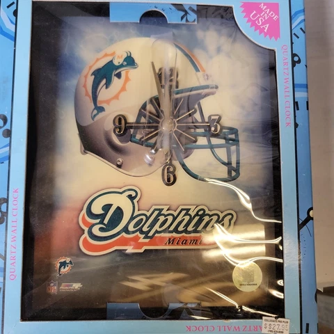 Quartz Wall Clock Miami Dolphins 10 X 12" Cover