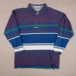 Camicia vintage anni 90 Guess Classics USA a righe manica lunga uomo grande viola/verde - Foto 1 di 22