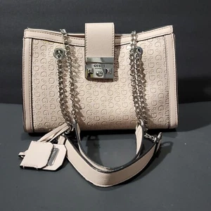 Guess Monogram Print Satchel Pink - Picture 1 of 12