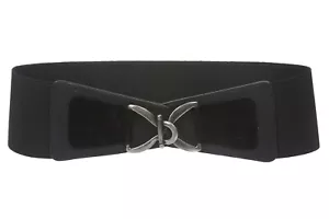 Women's 3" (75 mm) Wide High Waist Fashion Stretch Belt - Picture 1 of 20