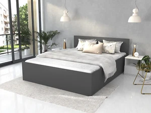 Bett Panama 120x200 cm mit Matratze Lattenrost grau Bettkasten - Bild 1 von 4