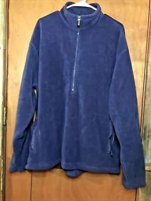 Old Navy Navy Blue 3/4 Zip Pull Over Jacket XL Collared Fleece w/ Pockets Mens - Image 1 of 4