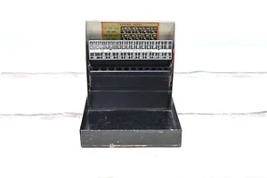 Vintage Handwerker Werkzeugkoffer Bohrer Gewindeschneiden Index Bit Box Metallkoffer nur 1/16 -1/2 Zoll - Bild 1 von 9
