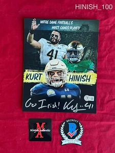 KURT HINISH NOTRE DAME FOOTBALL AUTOGRAPHED SIGNED 8X10 PHOTO! BECKETT! IRISH! - Picture 1 of 1