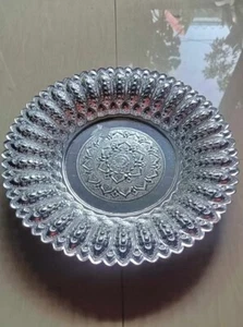 12 " Thai Silver Round Tray - Elegant Traditional Serving Platter for Festive - Picture 1 of 4
