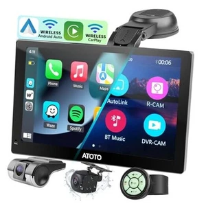 Wireless Portable CarPlay Screen for Car, 9'' Wireless CarPlay & Android Auto - Picture 1 of 7