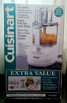 Cuisinart Custom Prep  Food Processor EV-11PC5  BONUS BOWL/THIN DISC/STORAGE - Image 1 of 4