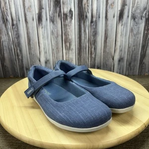 Zapatos Xero Cassie Mujer Pisos Azul Blanco Lona Cáñamo Mary Jane Mocasines Talla 7 - Imagen 1 de 5