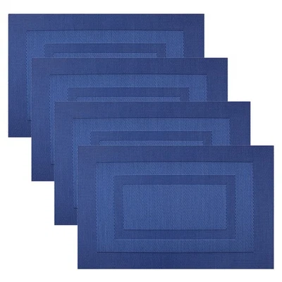  4 Pcs Sous Plat De Table Tapis Placemat PVC Set Résistant À Chaleur - Photo 1/4