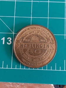 1960 Harlingen Texas 50th Golden Jubilee Souvenir Money Good For 50c Token - Picture 1 of 2