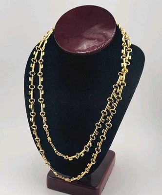 De Colección 42" Collar Cadena Llavero Esqueleto Llaves Joyería Tono Dorado Años 1980-1990  Foto 1 de 4