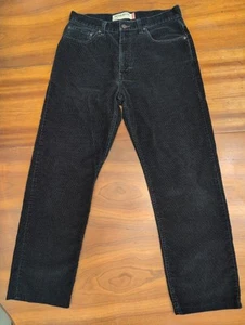 VTG Levis 505 Corduroy Jeans Mens 32x29 Y2K Regular Fit Straight Leg Cords Black - Picture 1 of 18