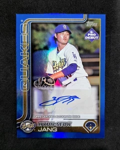 2025 Topps Pro Debut HYUN SEOK JANG  Blue Auto /150.. Dodgers Prospect - Picture 1 of 2