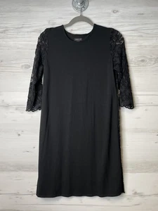 J Jill Wearever Dress Womens XS Petite Lace Sleeve Shift Classic Black - Picture 1 of 10