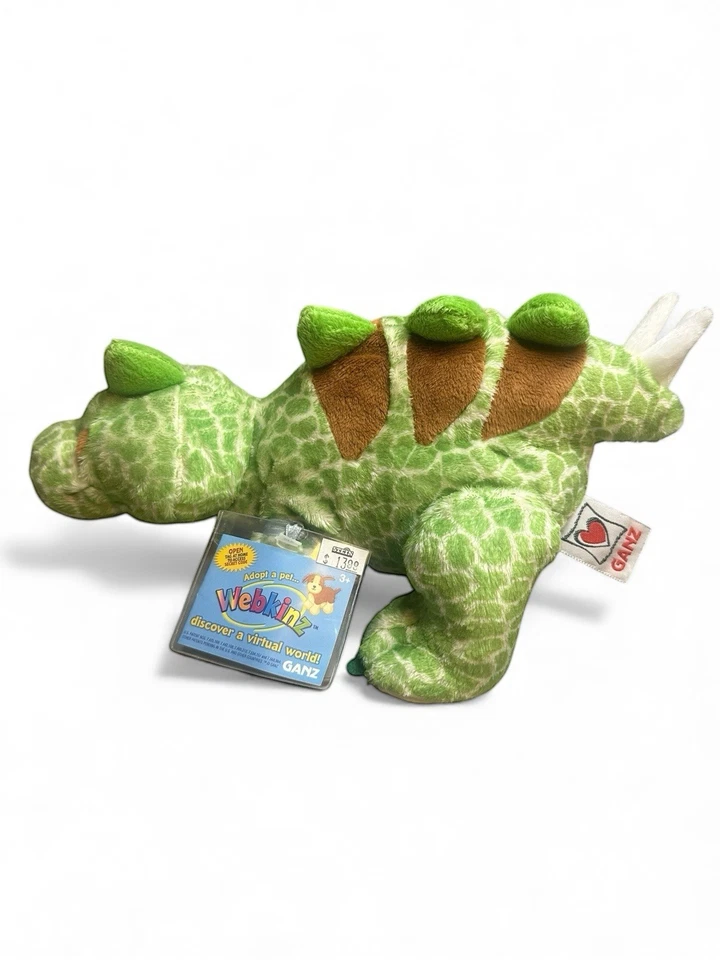 With Code GANZ Webkinz Stegosaurus Dinosaur HM465 Stuffed