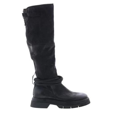 A.S. 98 Vick Womens Black Leather Zipper Knee High Boots - Image 1 of 4