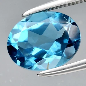 💎 2.36ct 9x7mm VS Oval Natural London Blue Topaz Gemstone, Brazil - Picture 1 of 4