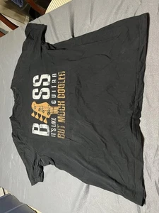 Bass Guitar Shirt Mens Extra Large Black Graphic Music Tee Cool Funny Musician - Picture 1 of 5