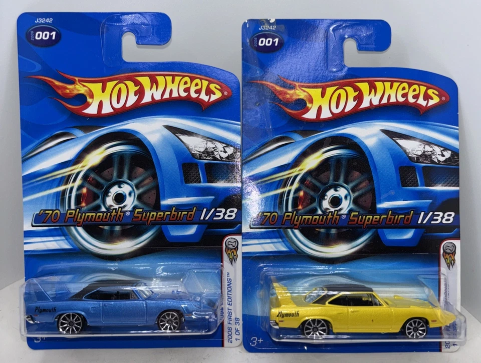 Hot Wheels 2006 First Editions ‘70 Plymouth Superbird Lot Blue And Yellow #1/38 - Image 1 of 4