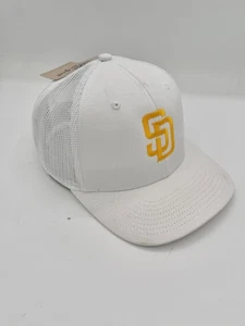 San Diego Padres Gold SD White Cap SnapBack truckers hat NWT - Picture 1 of 4