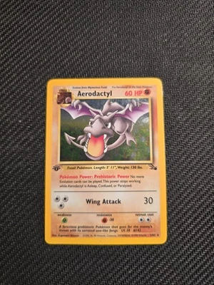 Pokemon vintage aerodactyl 1st edition fossil holo - mp-hp - Image 1 of 3