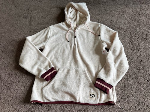 OFF WHITE Felpa donna Kari Traa Roth con cappuccio avorio taglia L