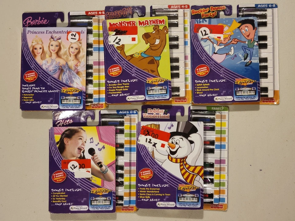 Lote de (5) Cartuchos de software de piano I Can Play Barbie Scooby-Doo Navidad Nuevos Foto 1 de 4