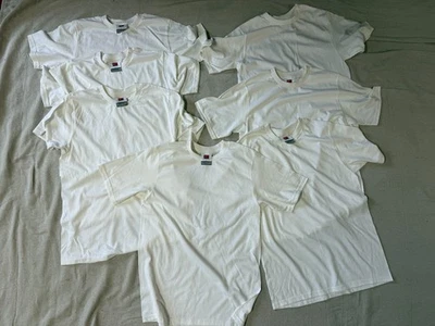 Lot of 7 NIKE TEAM Plain White T-Shirt LARGE Blank Vintage 90s y2k NOS Shirt - Image 1 of 4