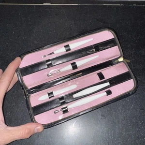 Vintage Maniküre Set Germany 6-teilig mit schwarzem Reißverschlussetui - Bild 1 von 7