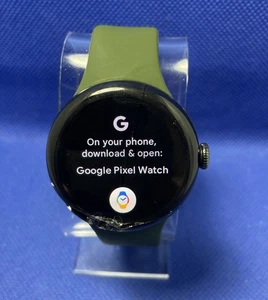 *WIE BESEHEN* Google Pixel Watch 3 41mm WLAN schwarz/grün Band klein (gesprungenes Display) - Bild 1 von 4