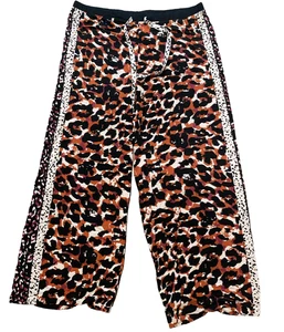 Gr. L SOMA Wide Leg Ankle Lounge Hose Kordelzug Animal Print weich leicht - Bild 1 von 6