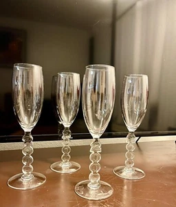 4pc Set New Years Eve 2000 ChampagneWine  Glasses Flutes Turn of the Century - Picture 1 of 6
