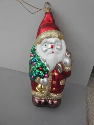 POLONAISE XMAS ORNAMENT Kurt S Adler SANTA CLAUS & xmas tree - Image 1 of 3