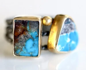 925 sterling silver turquoise ring Size 6 - Picture 1 of 5