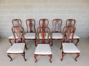 Lexington Furniture Queen Anne Cherry Shell Carved Dining Side Chairs -Set of 8 - Picture 1 of 12