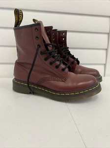 Dr. Martens Luana AW004 Maroon Leather Lace Up Combat Boots Women US 9 - Picture 1 of 10